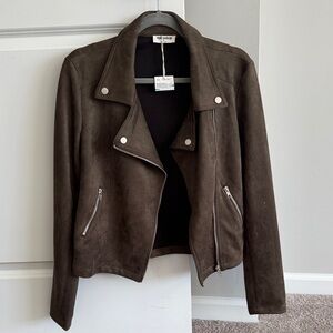 Women's Brown Faux Suede Jacket